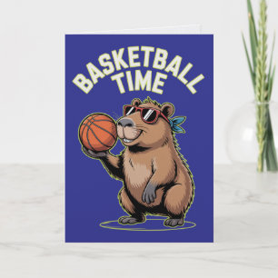 Basketbal Tijd Capybara grappige Verjaardagskaart Kaart
