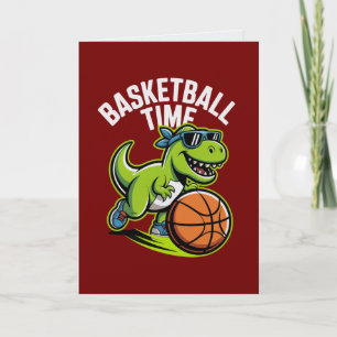 Basketbal Tijd Dinosaurus Sportieve Kaart