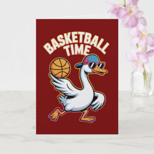 Basketbal Tijd Dwaze Gans Sportieve Kaart