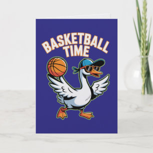 Basketbal Tijd Dwaze Gans Sportieve Kaart