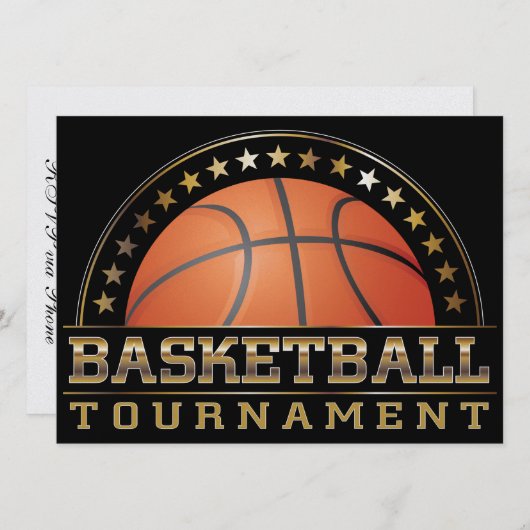 Basketbal toernooi uitnodiging (Voorkant / Achterkant)