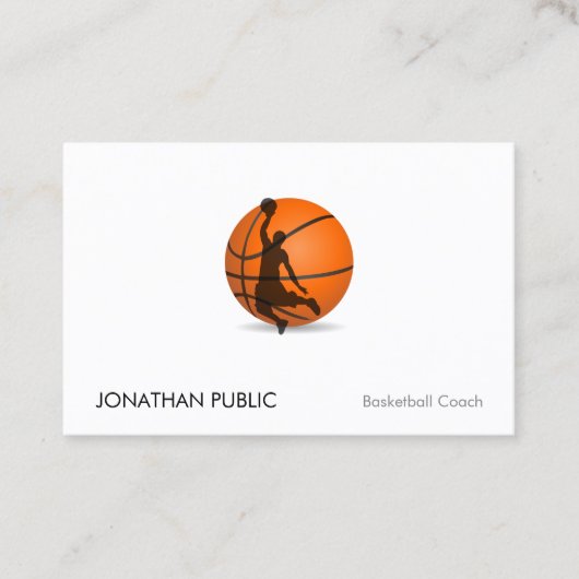 Basketbal Trainer Coach Modern Professional Visitekaartje (Voorkant)