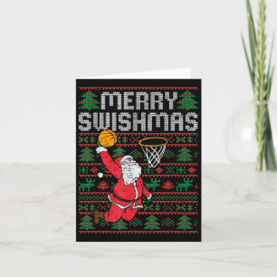Basketbal Ugly Christmas Santa Sports Mannen Bo Kaart