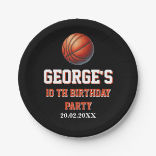 Basketbal Uitnodigen, Jongen Verjaardagsfeest Papieren Bordje