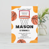 basketbal uitnodiging (Staand voorkant)