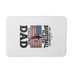 Basketbal Vader Patriottische Vintage Gravure T-Sh Badmat