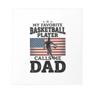 Basketbal Vader Patriottische Vintage Gravure T-Sh Notitieblok