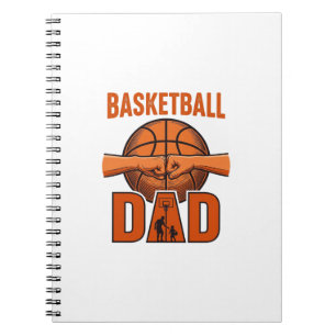 Basketbal Vader Vintage Gravure Shirt Ontwerp_1 Notitieboek