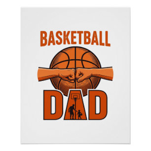 Basketbal Vader Vintage Gravure Shirt Ontwerp_1 Perfect Poster