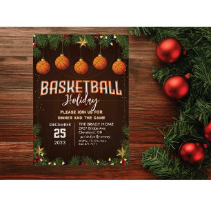 Basketbal Vakantie Feest Diner Uitnodiging