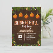 Basketbal Vakantie Party Diner Uitnodiging (Staand voorkant)