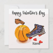 Basketbal Valentijnsdag van Speler met liefde Kaart (Voorkant)