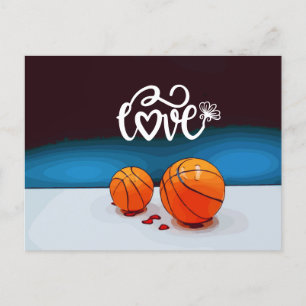 Basketbal van Speler met Liefde Valentijnsdag Feestdagenkaart