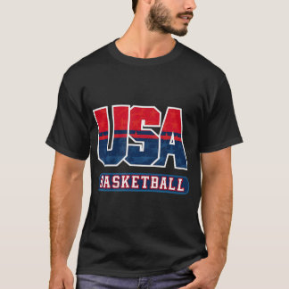 Basketbal Verenigde Staten Vlag Patriottische Spor T-shirt