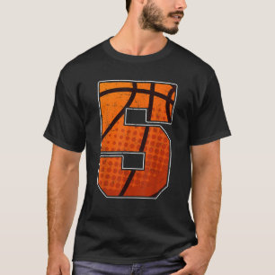 Basketbal Verjaardag 5 voor vijf jaar oude jongen T-shirt
