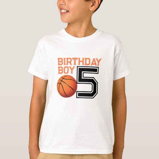 Basketbal Verjaardag Jongen T-shirt (Voorkant)