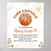 Basketbal Verjaardag Tijd Capsule bord Poster (Voorkant)