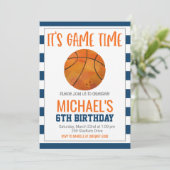 Basketbal Verjaardag Uitnodigen Kaart (Staand voorkant)