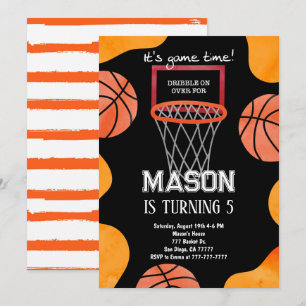 Basketbal Verjaardag uitnodiging, Kaart