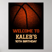 Basketbal Verjaardag Welkom Bord Spel Tijd Poster (Voorkant)