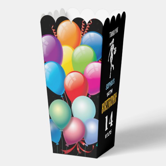 Basketbal verjaardagsfeest, basketbal meisje spele bedankdoosjes (Achterkant)