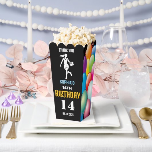 Basketbal verjaardagsfeest, basketbal meisje spele bedankdoosjes (Huwelijk)