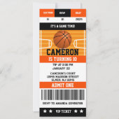 Basketbal Verjaardagsfeest Ticket uitnodiging (Voorkant)