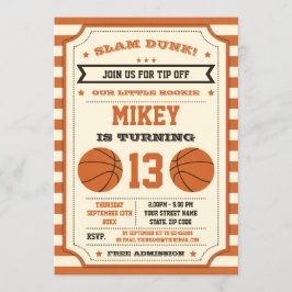 Basketbal verjaardagsfeest uitnodiging