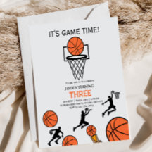 Basketbal verjaardagsfeest uitnodiging