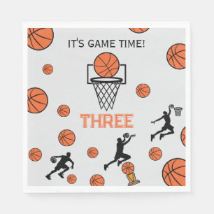 Basketbal verjaardagsfeest uitnodiging servet