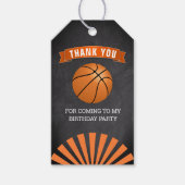 Basketbal verjaardagsfeestje dank je cadeaulabel (Voorkant)