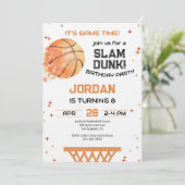 Basketbal Verjaardagsfeestje Elke Leeftijd Kaart (Staand voorkant)