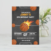 Basketbal Verjaardagsfeestje Kaart (Staand voorkant)