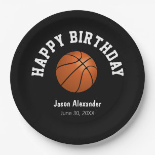 Basketbal verjaardagsfeestje papieren bordje