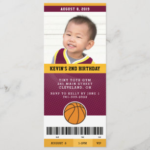 Basketbal verjaardagsfeestje uitnodigen (Maroon &  Kaart