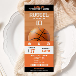 Basketbal Verjaardagsfeestticket Kaart