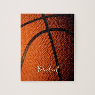 Basketbal vervang eigen naam aanpasbaar legpuzzel