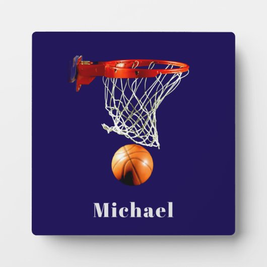 Basketbal Vervang met Uw Naam Fotoplaat (Voorkant)