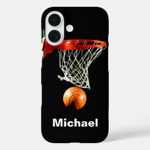 Basketbal vervangen door Jouw naam iPhone 16 Hoesje