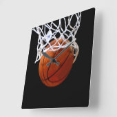 Basketbal Vierkante Wandklok Vierkante Klok (Hoek)