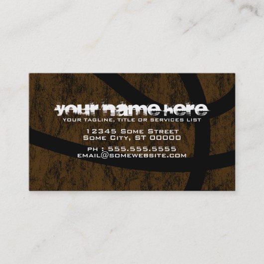 basketbal visitekaartje (Voorkant)