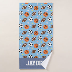 Basketbal Voetbal Voetbalballen Sporten Patroon Badhanddoek