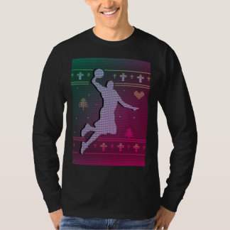 Basketbal voor kerst t-shirt