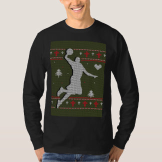 Basketbal voor kerst t-shirt