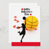 Basketbal voor Valentijnsdag met liefde Feestdagenkaart (Voorkant / Achterkant)