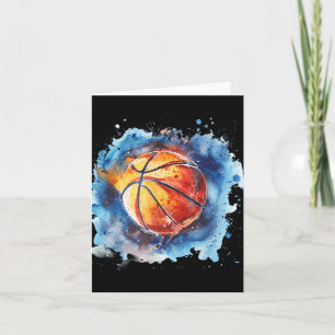 Basketbal Waterverf Kleurrijke Splash Basketbal Kaart