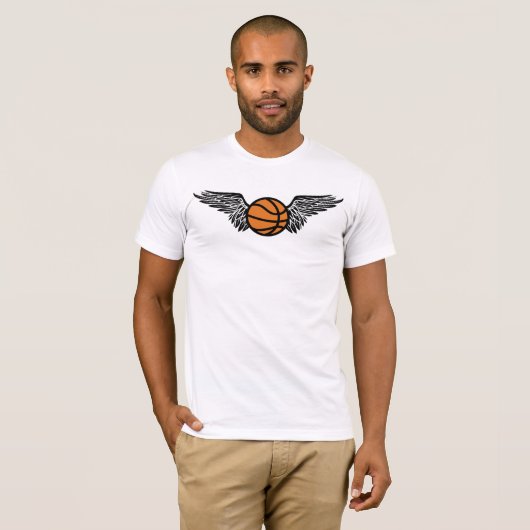 basketbal. Winged. T-shirt (Voorkant volledig)