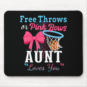 Basketbal worpen of roze strikken tante houdt van muismat