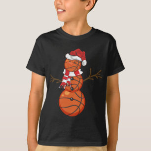 Basketbal Xmas Gift Sneeuwman Basketbal Chris T-shirt
