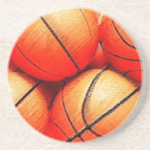 Basketbal Zandsteen Onderzetter